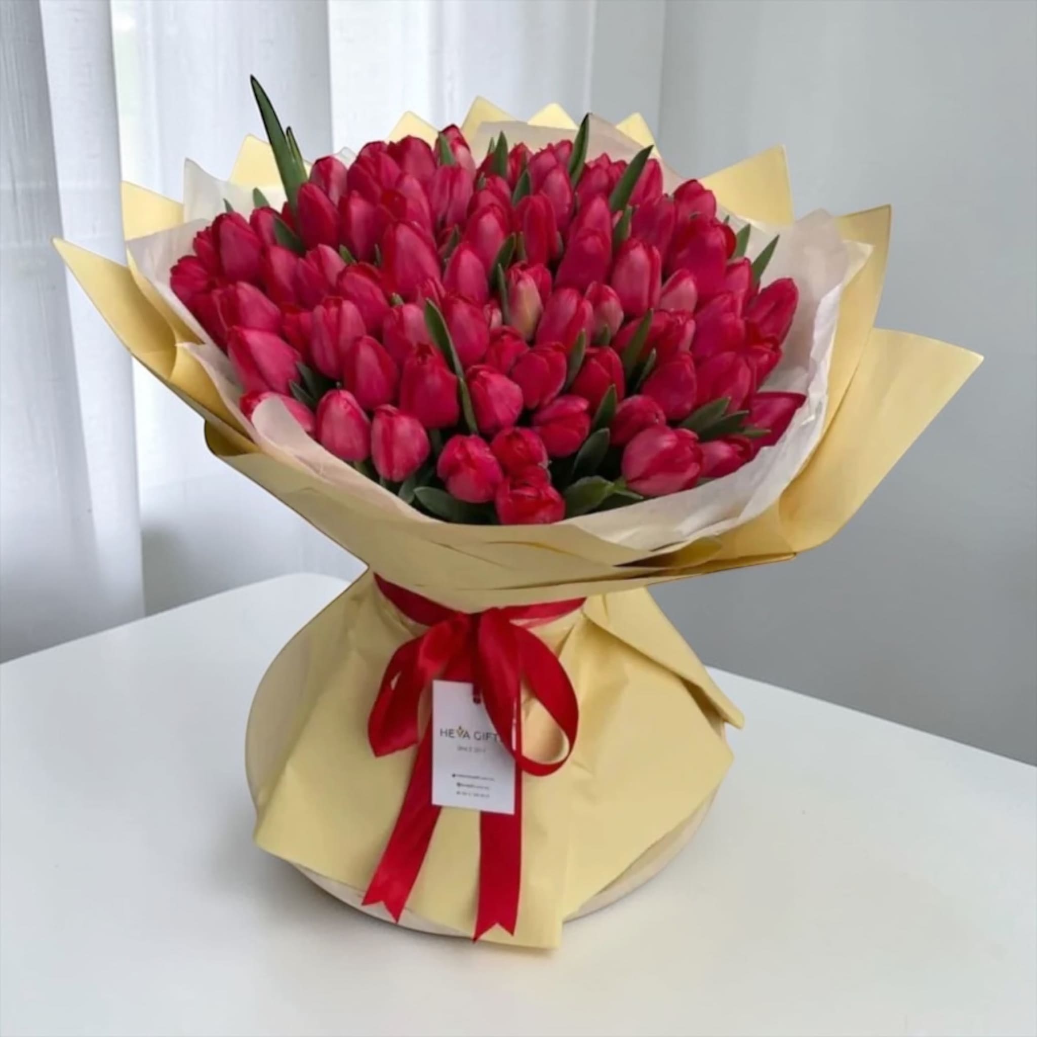 BELLA Giant Red Tulip Bouquet | Marriage Proposal KL | Heva Gifts
