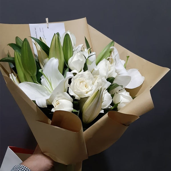 White rose and lily Flowers