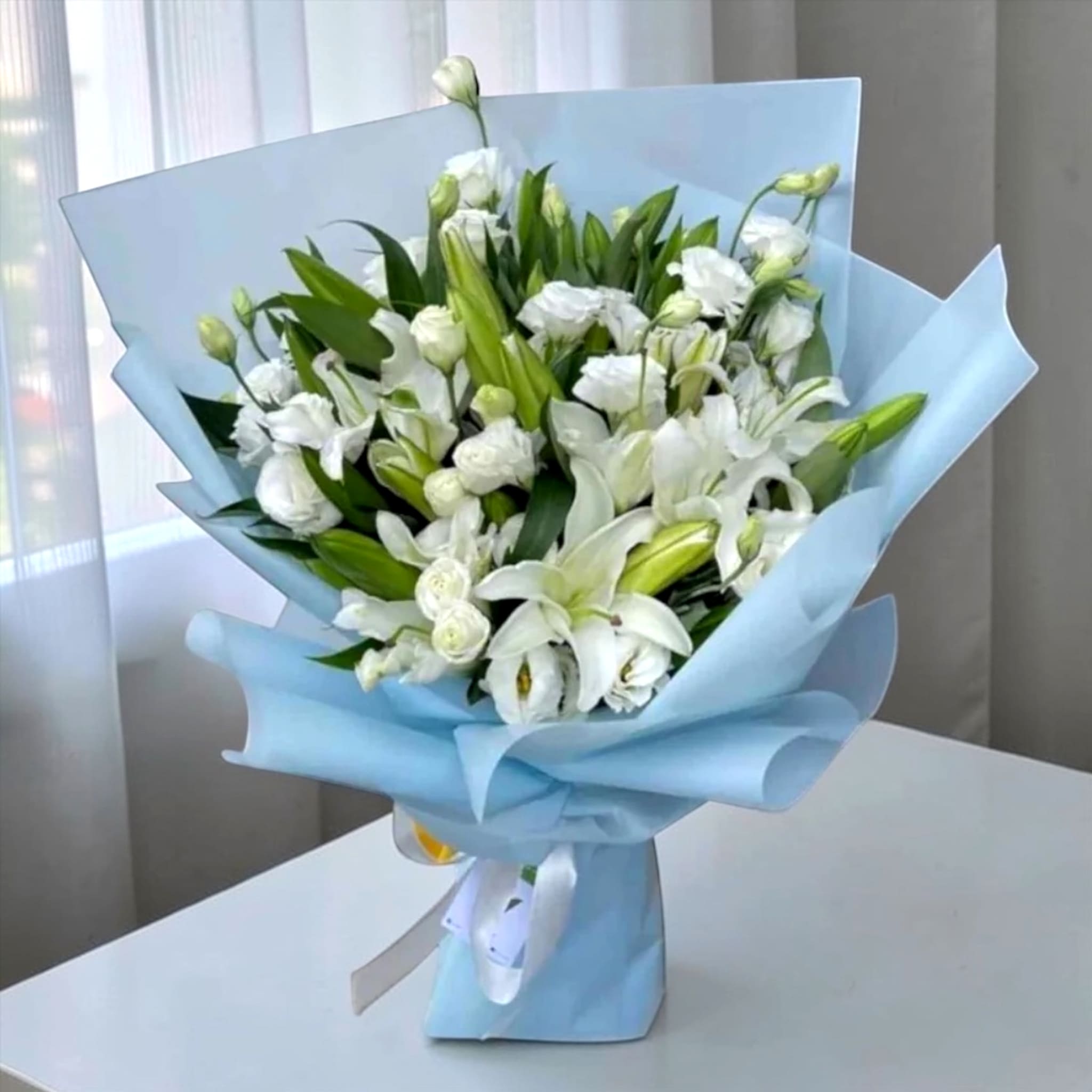 white lily gifts SCARLETT Luxury White Lily Bouquet | Florist Klang Valley
