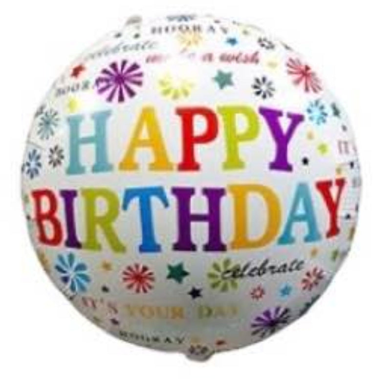 14" Happy Birthday Foil Balloon on Stick