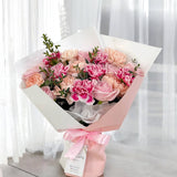 Pink Elegance – Roses and Carnations Bouquet