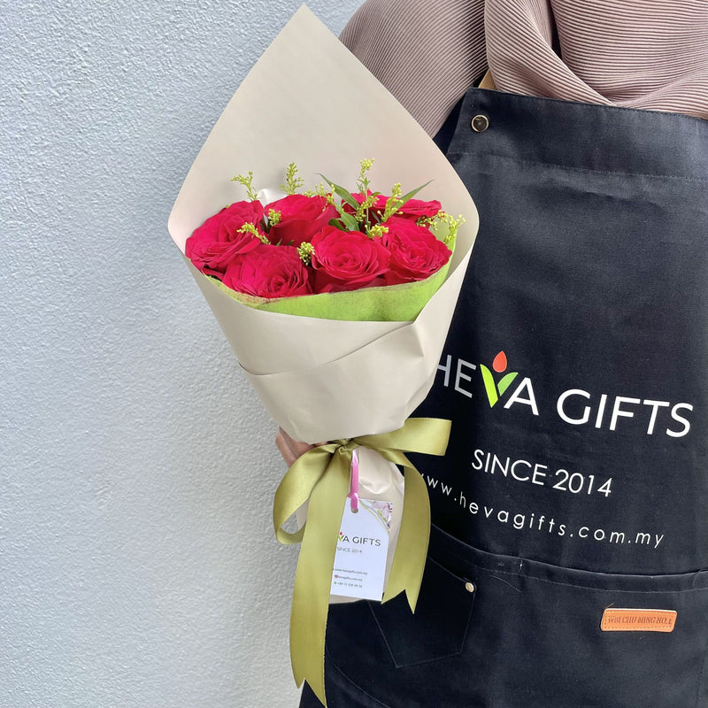 ABIGAIL Red Rose Bouquet and Chocolate covered Strawberries