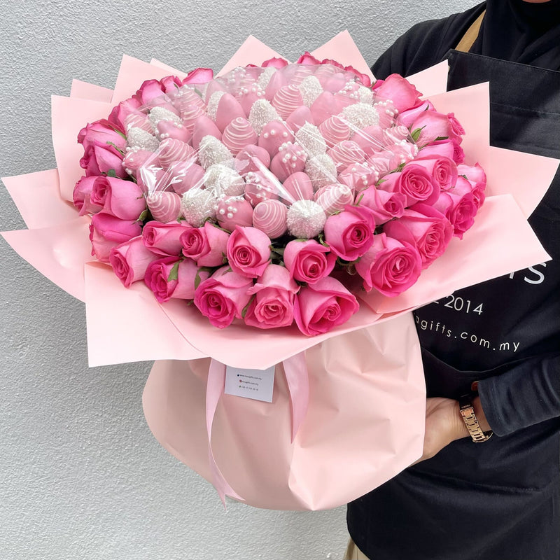 ALFINA Pink Rose and Chocolate Bouquet