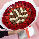 ABBA Roses and Chocolate Bouquet - Valentine's Flowers and Gifts