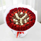 ABBA Roses and Chocolate Bouquet - Valentine's Flowers and Gifts
