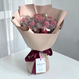 Alexa milk chocolate raspberry strawberry bouquet flower delivery KL Heva Gifts
