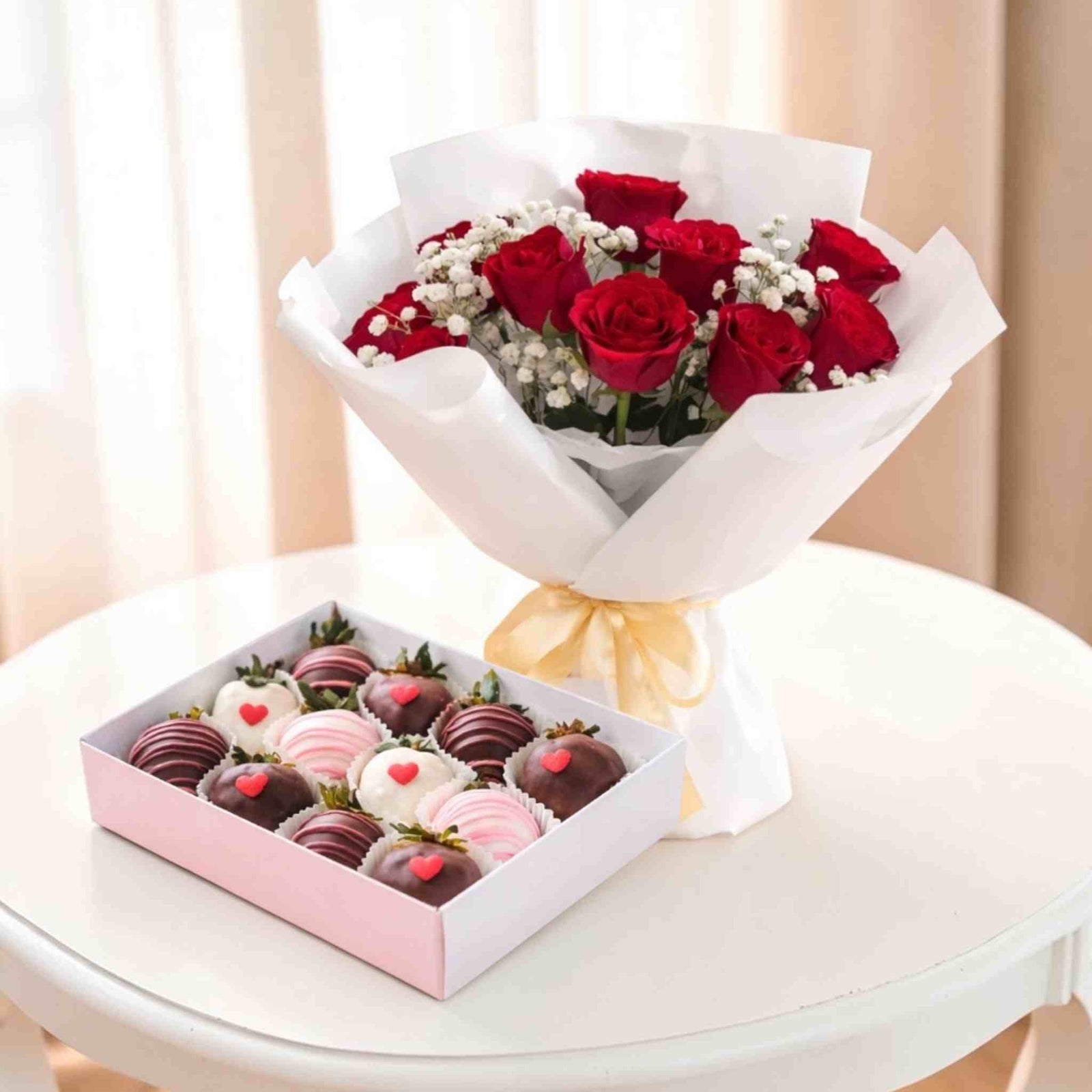 ANARA Red Rose & Choco Berry Gift Set | Anniversary PJ | Heva Gifts