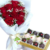 Heva Gifts: Chocolate strawberries and roses for anniversary