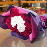 Anis 150 heart shape rose bouquet grand anniversary gift Kuala Lumpur florist
