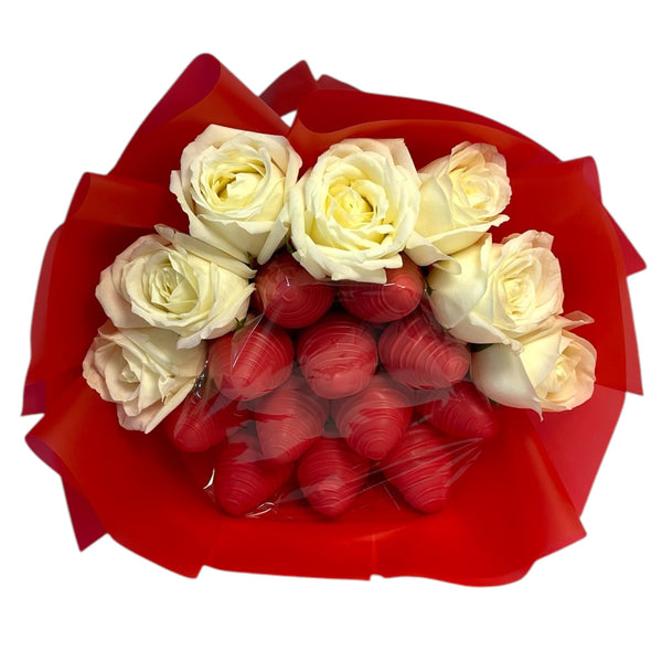 ANRICA Chocolate bouquet with White Roses