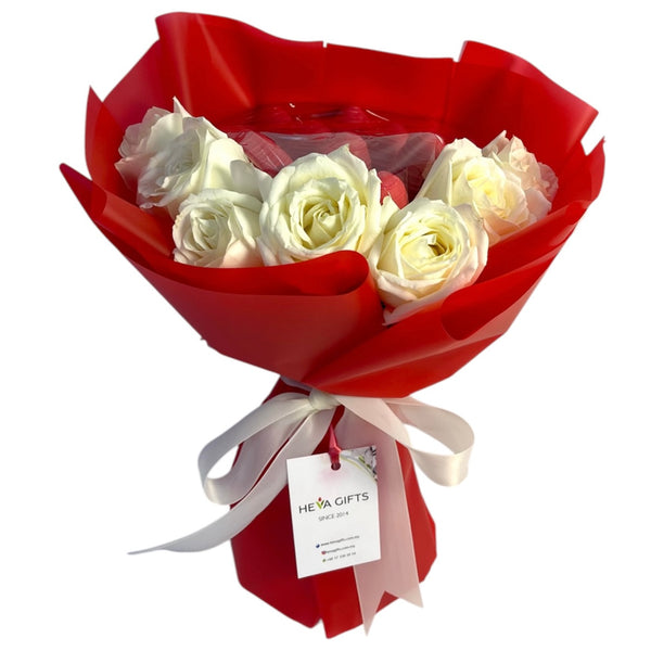 ANRICA Chocolate bouquet with White Roses