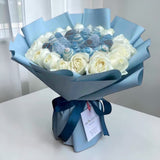 Arabella white rose and chocolate bouquet gift delivery Malaysia