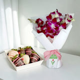 ARIA Purple Orchids and Chocolate Strawberries
