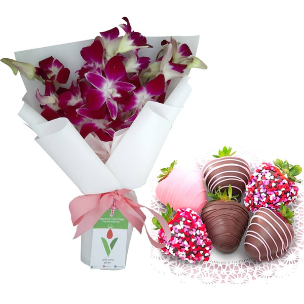Heva Gifts: Purple Orchids and Choco Berries
