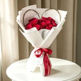 Armanee heart shape red rose bouquet Valentine's flower delivery Malaysia Heva Gifts