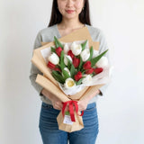 Aseer mixed red white tulips Valentine's Day gift KL florist
