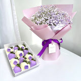 Aurelia blue baby's breath chocolate gift set KL online flower delivery
