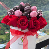red rose and chocolate box