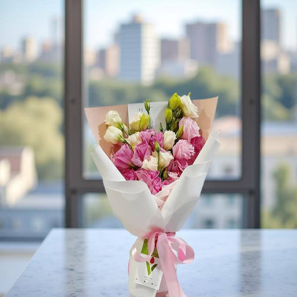 AZZA Pink Eustoma Bouquet