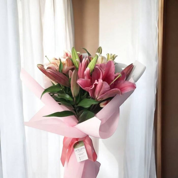 BASIL Pink Lily Bouquet