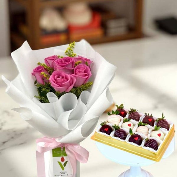 BELEN GIFT SET ROSE AND CHOCOLATE SET