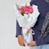 mini pink rose bouquet