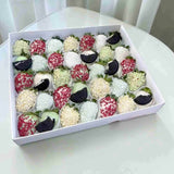 BELVA Chocolate Covered Strawberries with Nuts, Raspberries granular and Oreo