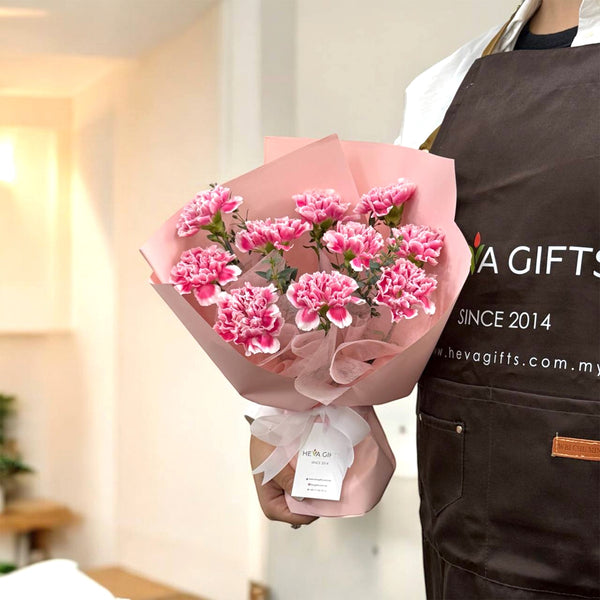 Cherry pink carnation bouquet Delivery KL