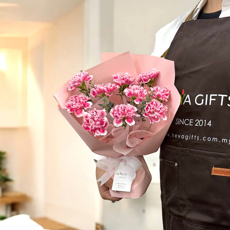Cherry pink carnation bouquet Delivery KL