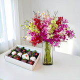 Blush in Purple orchid gift set anniversary gift florist Klang Valley Heva Gifts