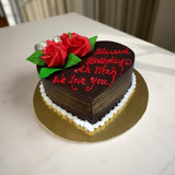 Cupid heart chocolate cake personalised message romantic anniversary cake Kuala Lumpur