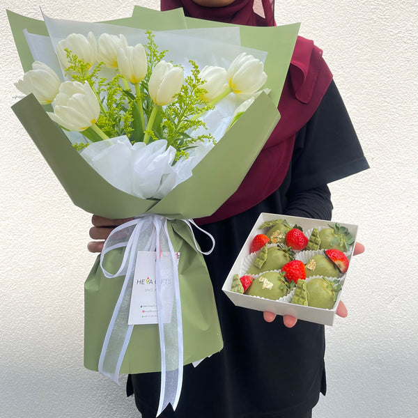 CALANDRA Tulips and Matcha chocolate set