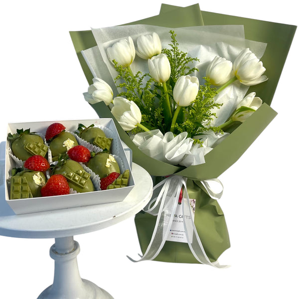 CALANDRA Tulips and Matcha chocolate set