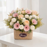 CARNELLA Premium Rose, Gerbera & Chrysanthemum Flower Basket