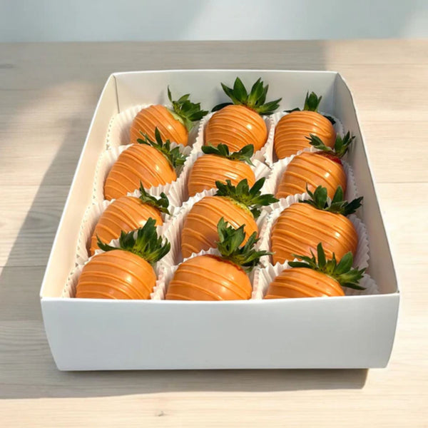 CATH GIFT SET - Orange Carnations and Choco dipped Strawberries