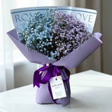 Charlotte mix blue and purple baby's breath bouquet florist KL delivery Heva Gifts