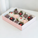 Choco Heart chocolate dipped strawberry romantic gift delivery KL Heva Gifts
