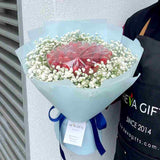 Cora fresh strawberries gypsophila bouquet anniversary gift KL florist