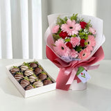 Cosmo gift set mixed flower bouquet and chocolate gift delivery Malaysia