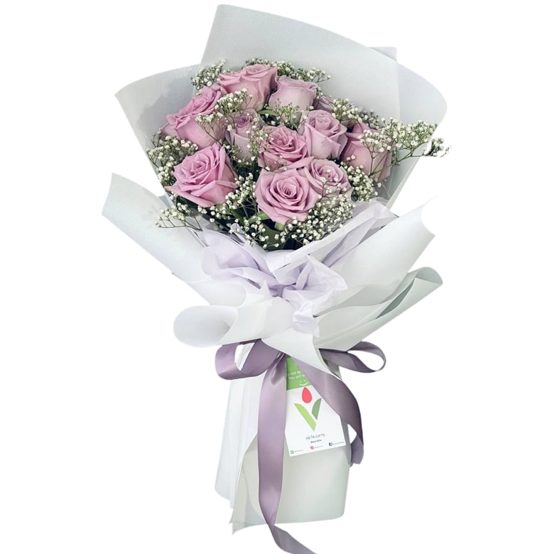 FRESH PURPLE ROSE BOQUET