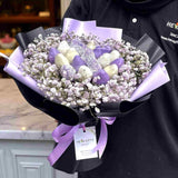 DHARANI Lavender Baby's Breath and Chocolate Strawberry bouquet