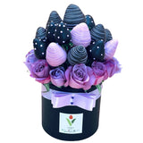Purple Rose in Box arrangement 