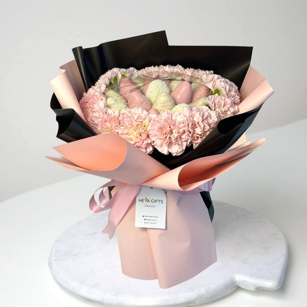 EDYRA Pink Carnations and chocolate strawberries