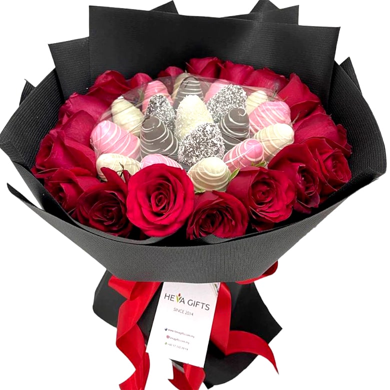 Roses and chocolate gift