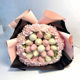 EDYRA Pink Carnations and chocolate strawberries