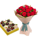 red rose and chocolate