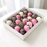 Elisha box of 20 mixed chocolate-dipped strawberries with sprinkles and coconut