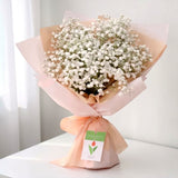 Enzo white baby's breath bouquet wedding flower delivery Johor Bahru Heva Gifts