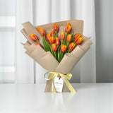 Flaming Elegance Orange Tulips Bouquet