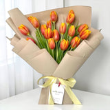 Flaming Elegance orange tulip bouquet birthday flower delivery KL Heva Gifts